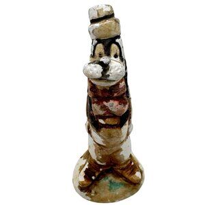 Walt Disney Chalkware 3.5" Goofy Figure With Distressed Paint Finish Vintage